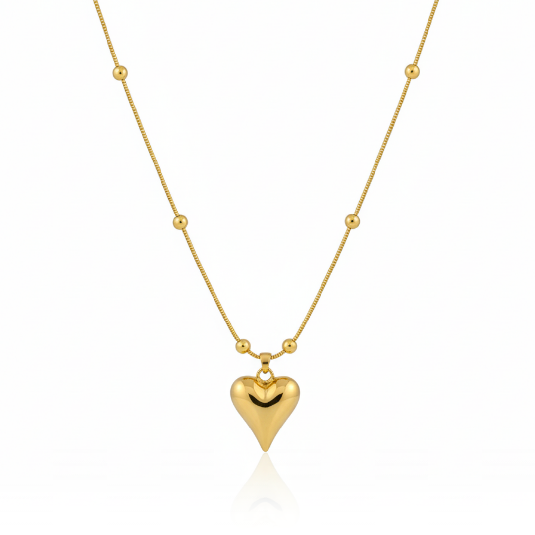 Gold Heartbeat Pendant Necklace
