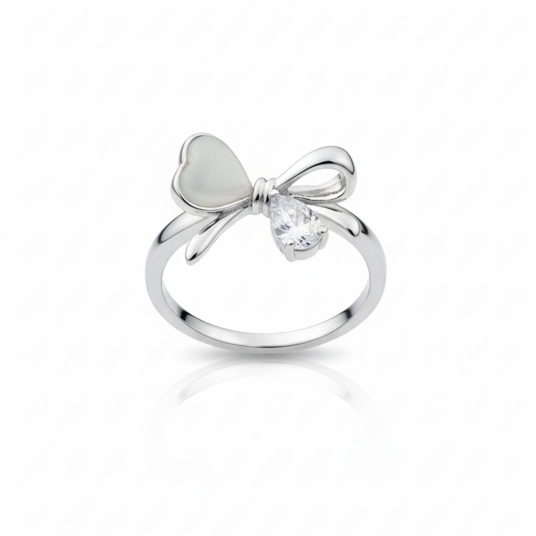 Dainty Ribbon Sparkle Ring