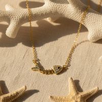 18k Gold Plated Fishbone Charm Necklace