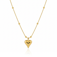 Gold Heartbeat Pendant Necklace