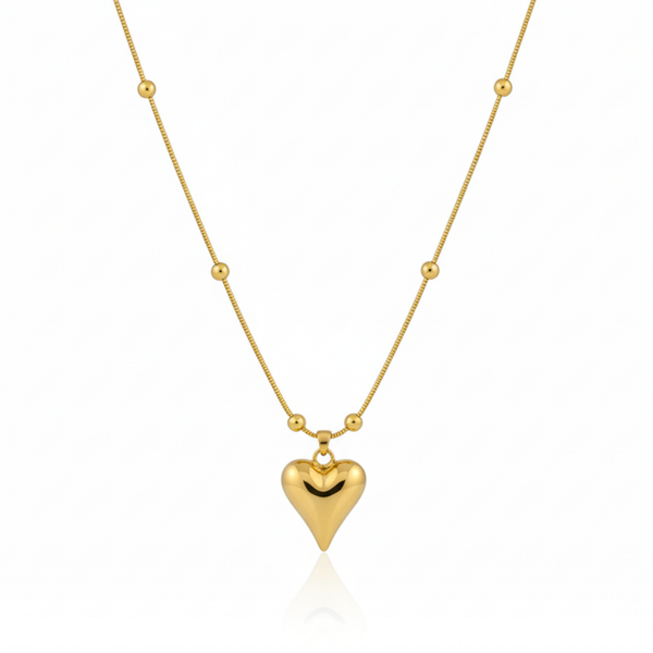 Gold Heartbeat Pendant Necklace
