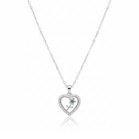 Flower Stuck Heart Necklace
