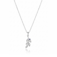 Leaf Pendant Zircon Diamond Necklace