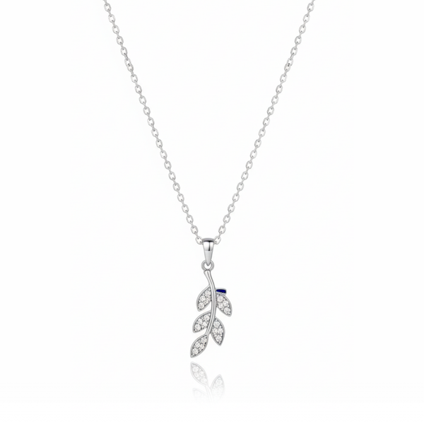 Leaf Pendant Zircon Diamond Necklace