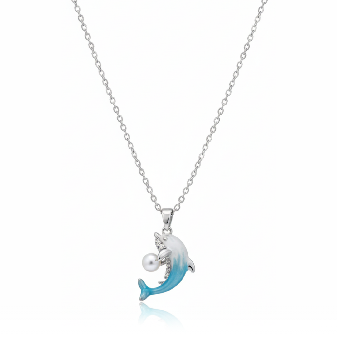 Dancing Dolphin Pearl Necklace