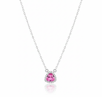 Triangular  Zircon Diamond Necklace