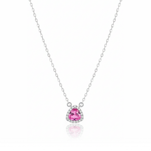 Triangular  Zircon Diamond Necklace