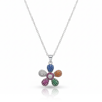 Multicolored Dainty Daisy Necklace