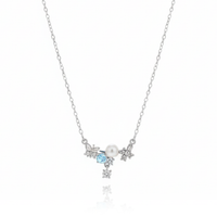 Silver Flower Cluster Necklace