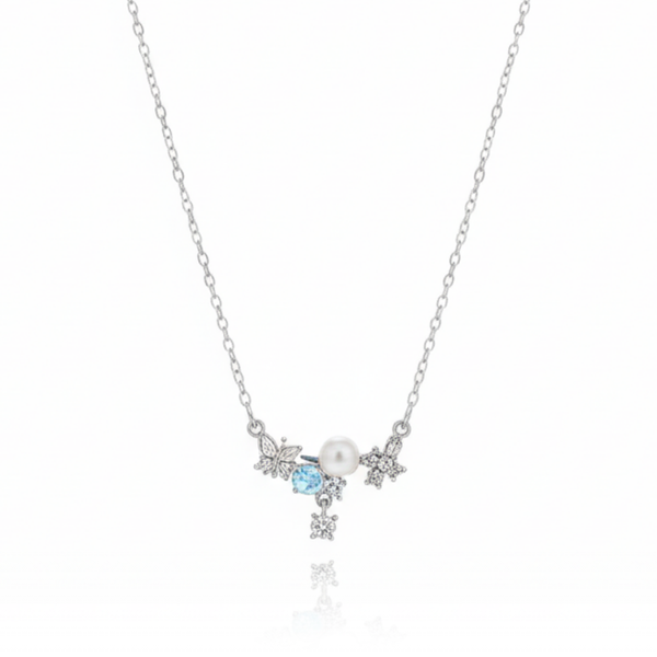 Silver Flower Cluster Necklace