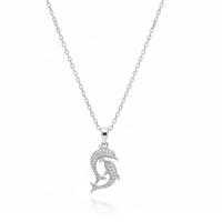 Dainty Dolphins Zircon Diamond Necklace