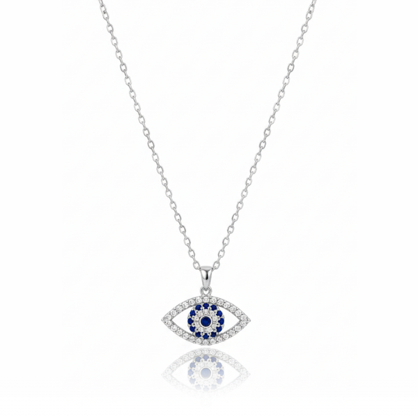 Soothing Evil Eye Zircon Diamond Necklace