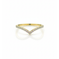 V SHAPE WHITE ZIRCON RING