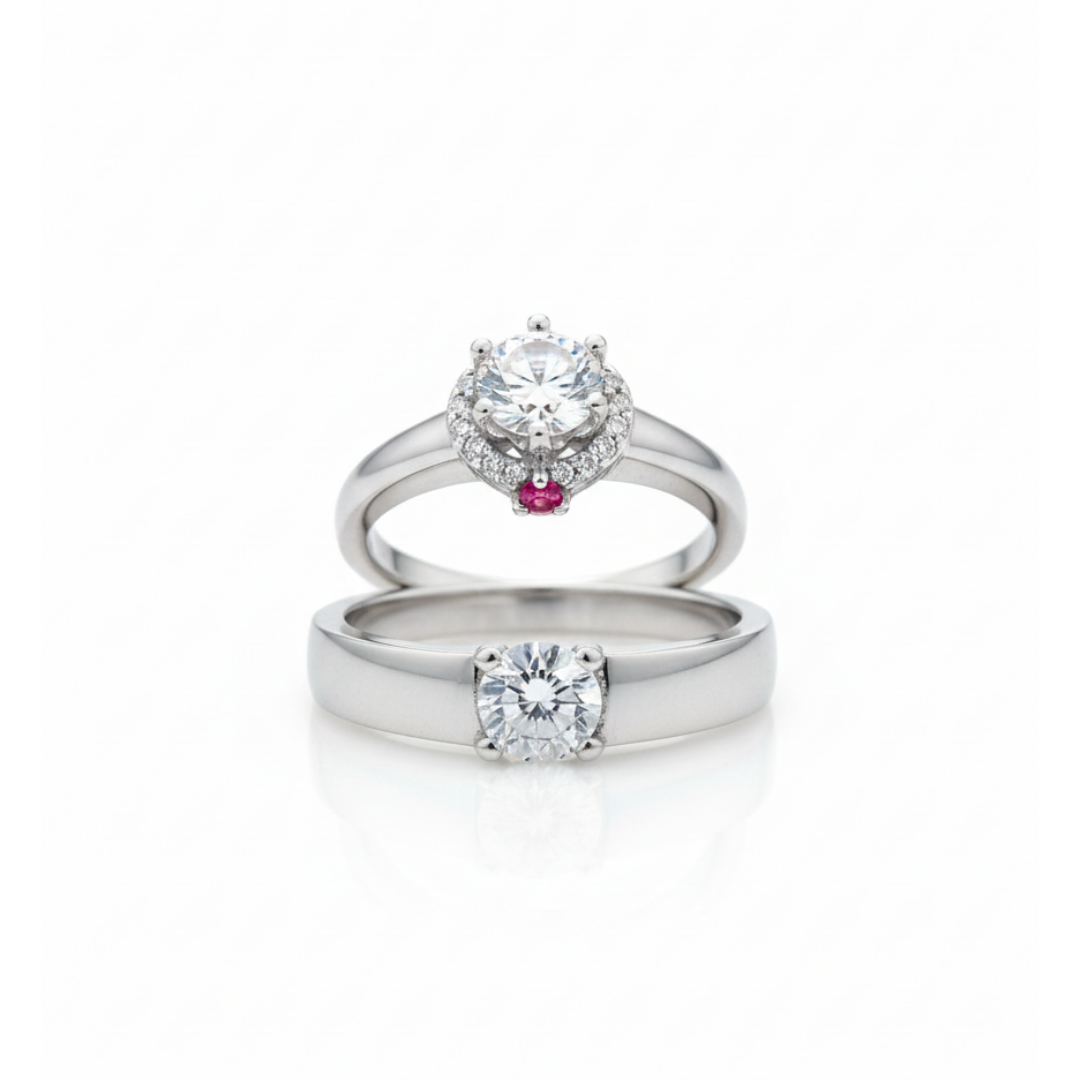 Silver Solitaire Ring