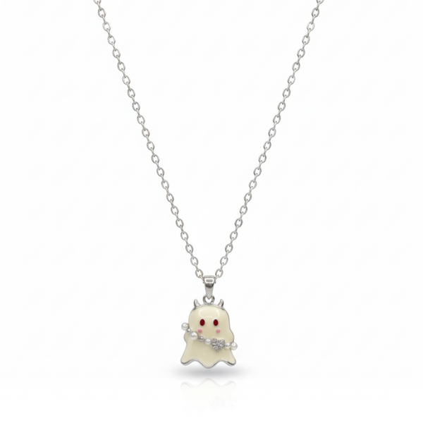 Playful Ghost Charm Necklace