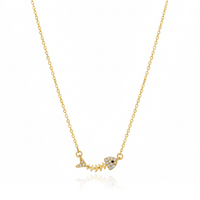 18k Gold Plated Fishbone Charm Necklace