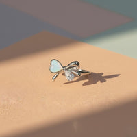 Dainty Ribbon Sparkle Ring