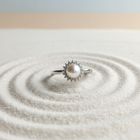 Luminous Pearl Halo Ring