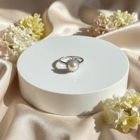 Luminous Pearl Halo Ring