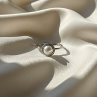 Luminous Pearl Halo Ring