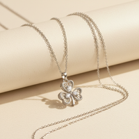 Charming Clover  Zircon Diamond Necklace