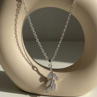 Leaf Pendant Zircon Diamond Necklace