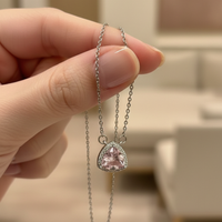 Triangular  Zircon Diamond Necklace