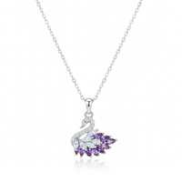 Amethyst Swan Necklace