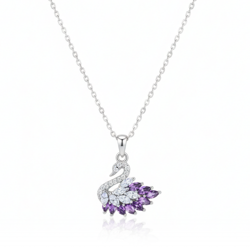 Amethyst Swan Necklace