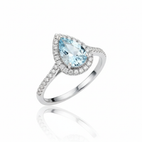 Pear Drop Sparkle Ring