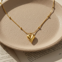 Gold Heartbeat Pendant Necklace