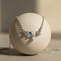 Silver Flower Cluster Necklace
