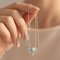 Silver Flower Cluster Necklace