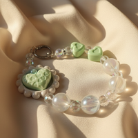 Mint Heart Daisy Charm