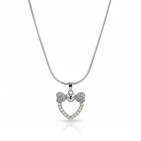 Silver Sweetheart Bow Necklace