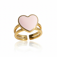 Pastel Heart Charm Ring