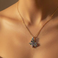 Multicolored Zircon Butterfly Necklace