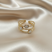 Triple Stone Rope Ring