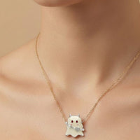Playful Ghost Charm Necklace