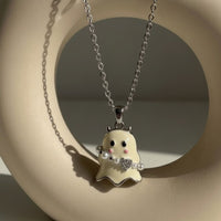 Playful Ghost Charm Necklace