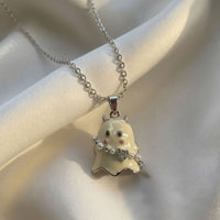 Playful Ghost Charm Necklace