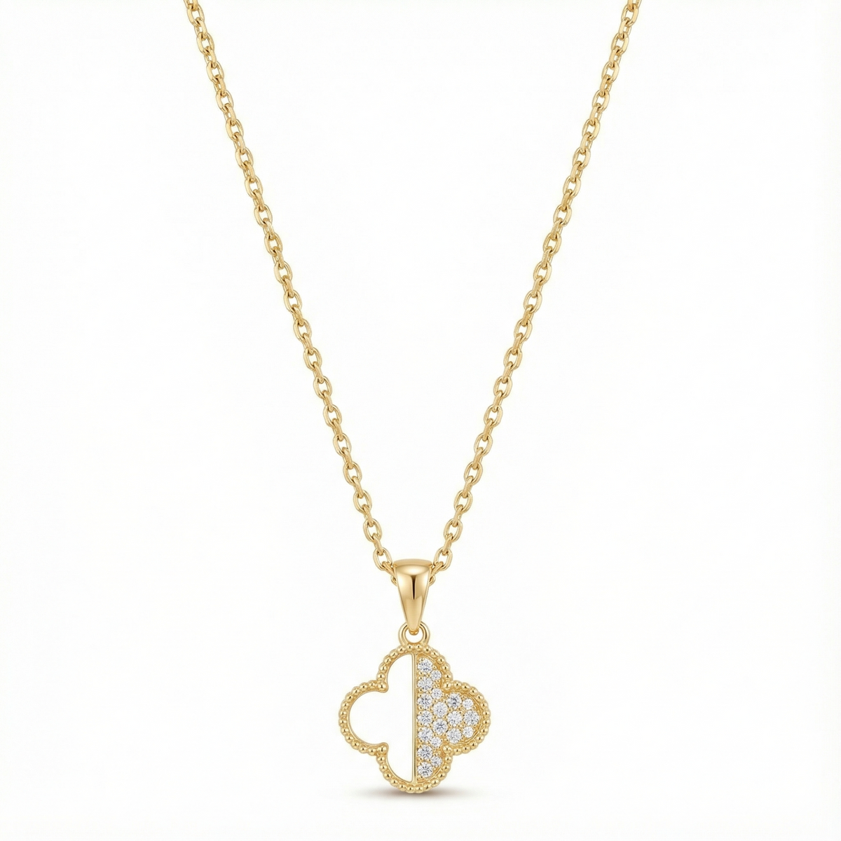 Clover Zircon Diamond Necklace